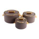 Durable Insulated Luxury Hotpot | Casserole Stainless Steel Hotpot- Set of 3