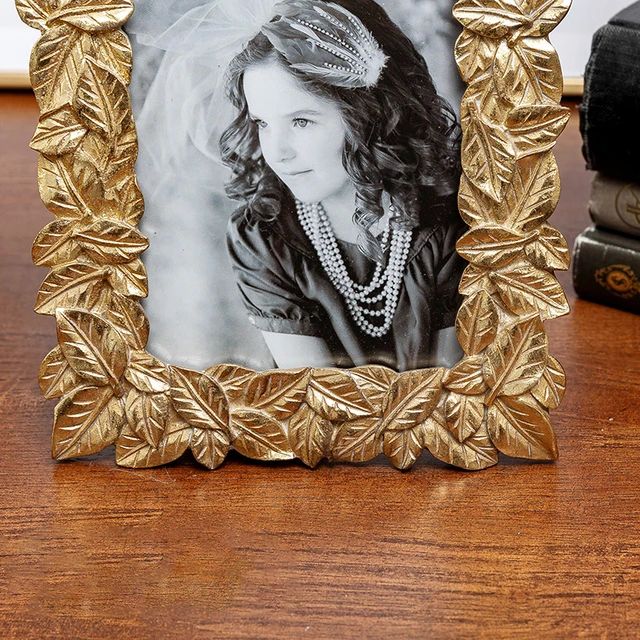 Gold Antique Leaves Border Photo Frame | Home Décor