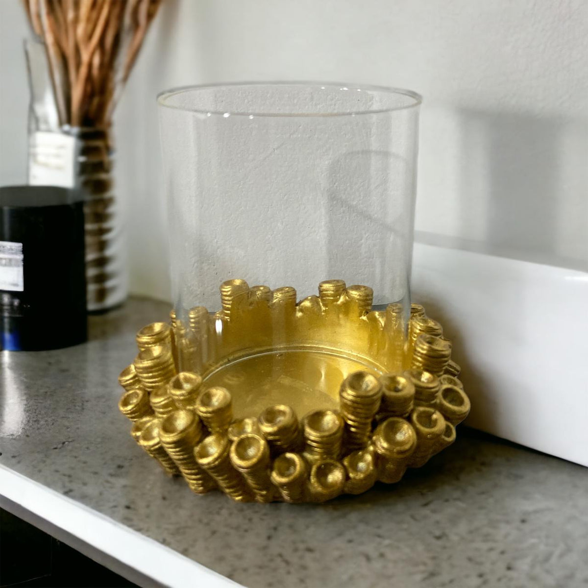 Gold Glam Candle Holder Stand | Home Décor - Home Hatch