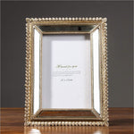 Gold Mirror & Leaf Border Photo Frame | Home Décor