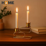 Golden Geometric Candle Holder | Modern Home Décor Accent