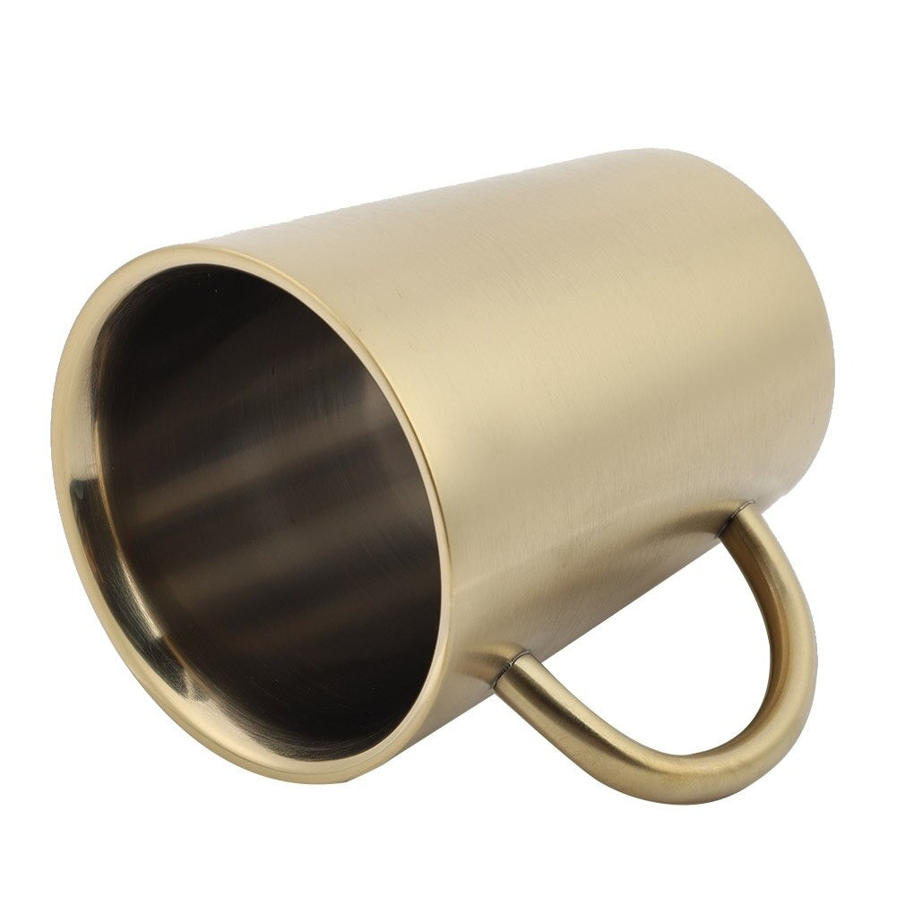Golden Stainless Steel Mug with Handle – Plain & Textured