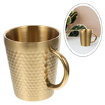 Golden Stainless Steel Mug with Handle – Plain & Textured