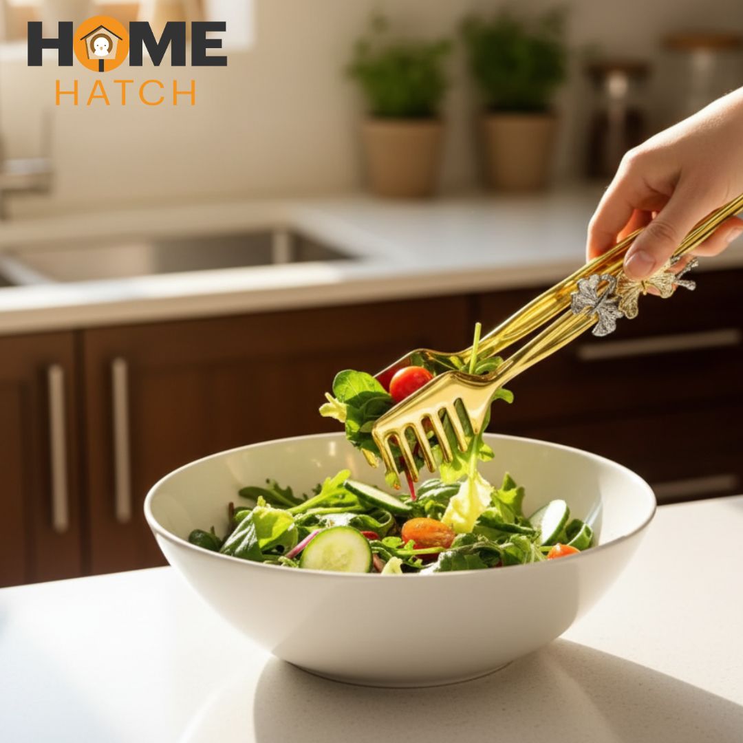 Turkish Design Golden Floral Tongs