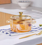 Golden Bear Lid Borosilicate Transparent Glass Cooking Pot – Home Hatch Pakistan