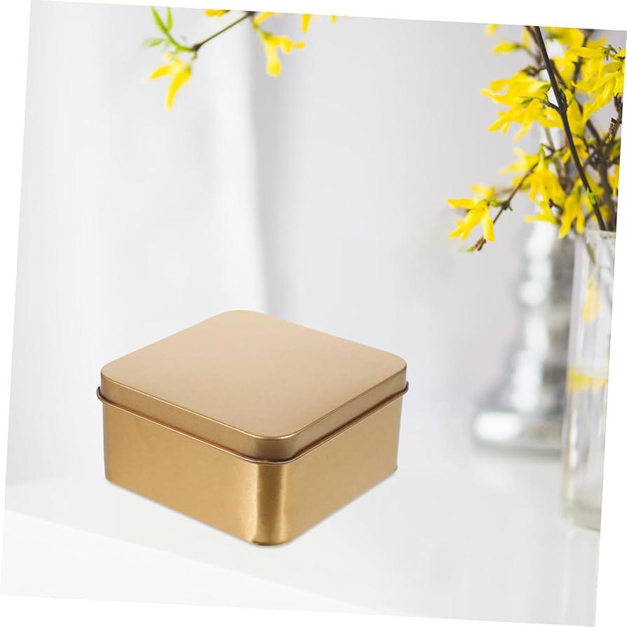 Square Empty Tin Gold Foil Box | Favour Candy Box