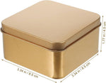 Square Empty Tin Gold Foil Box | Favour Candy Box