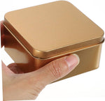 Square Empty Tin Gold Foil Box | Favour Candy Box