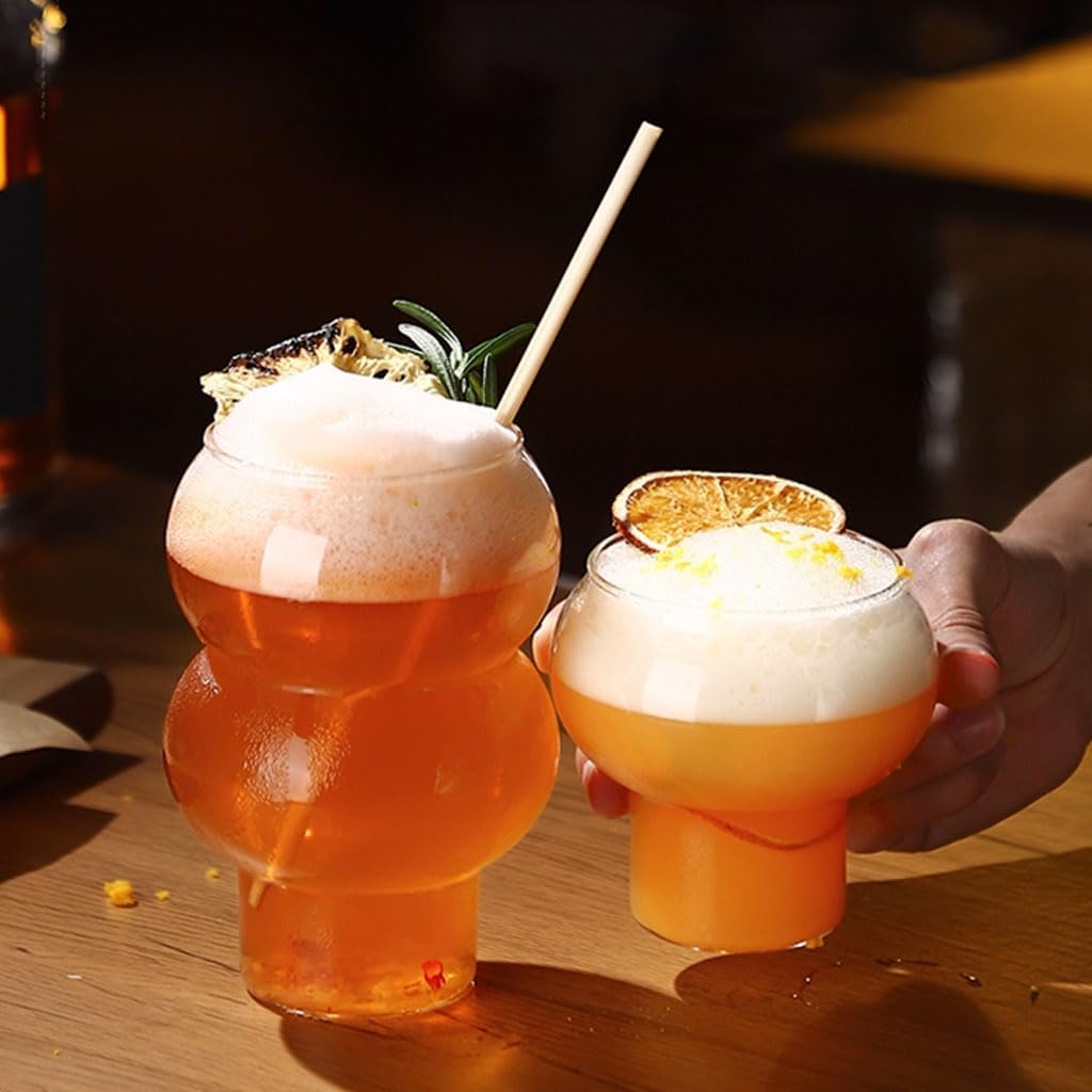Gourd Shaped High Borosilicate Glass Cup Pakistan – Heat Resistant Transparent Drinkware for Coffee, Milk Tea, Juices, Cocktails & Desserts