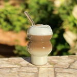 Gourd Shaped High Borosilicate Glass Cup Pakistan – Heat Resistant Transparent Drinkware for Coffee, Milk Tea, Juices, Cocktails & Desserts