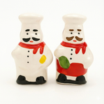 Gourmet Chef Ceramic Salt And Pepper Shaker Set With Tray