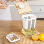 Greek yogurt maker with fine mesh strainer and collection container for filtering yogurt and separating liquid whey