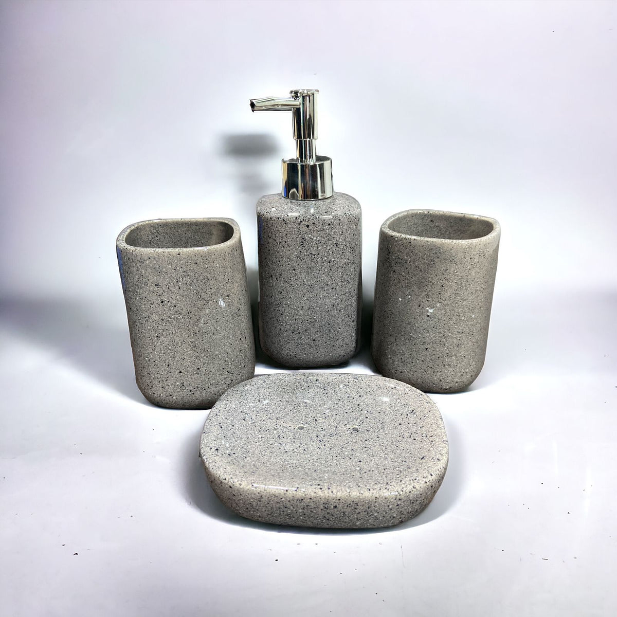 Luxury Gravel Design Ceramic Bath set - 4pcs - Home Hatch