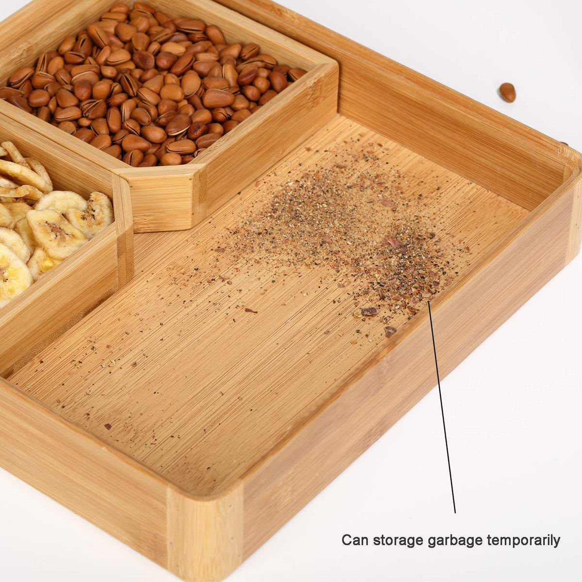 Bamboo Dry Fruit Storage Container With Reindeer Lid