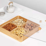 Bamboo Dry Fruit Storage Container With Reindeer Lid