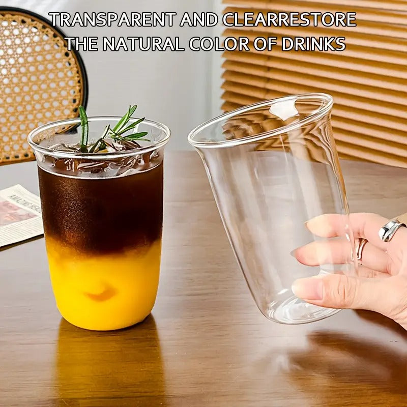 High Borosilicate Glass Cup – 400ml Transparent Coffee & Milk Mug