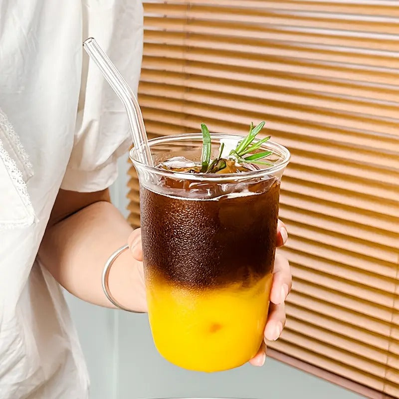 High Borosilicate Glass Cup – 400ml Transparent Coffee & Milk Mug