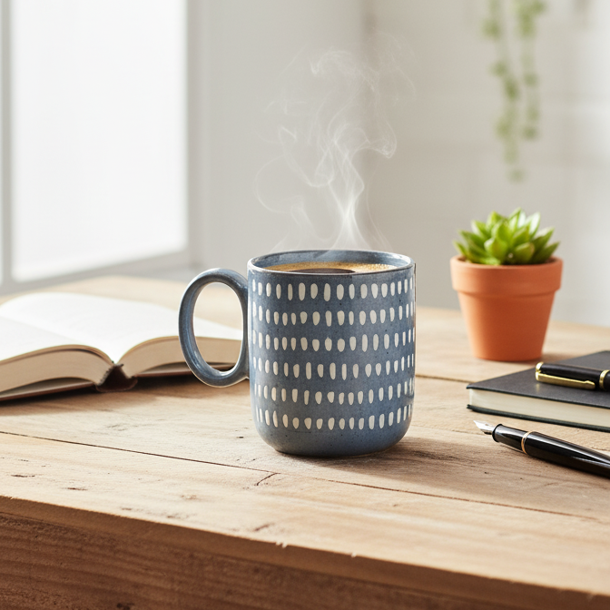 Hobnail Pattern Coffee Mug – Textured Stoneware Cup Pakistan