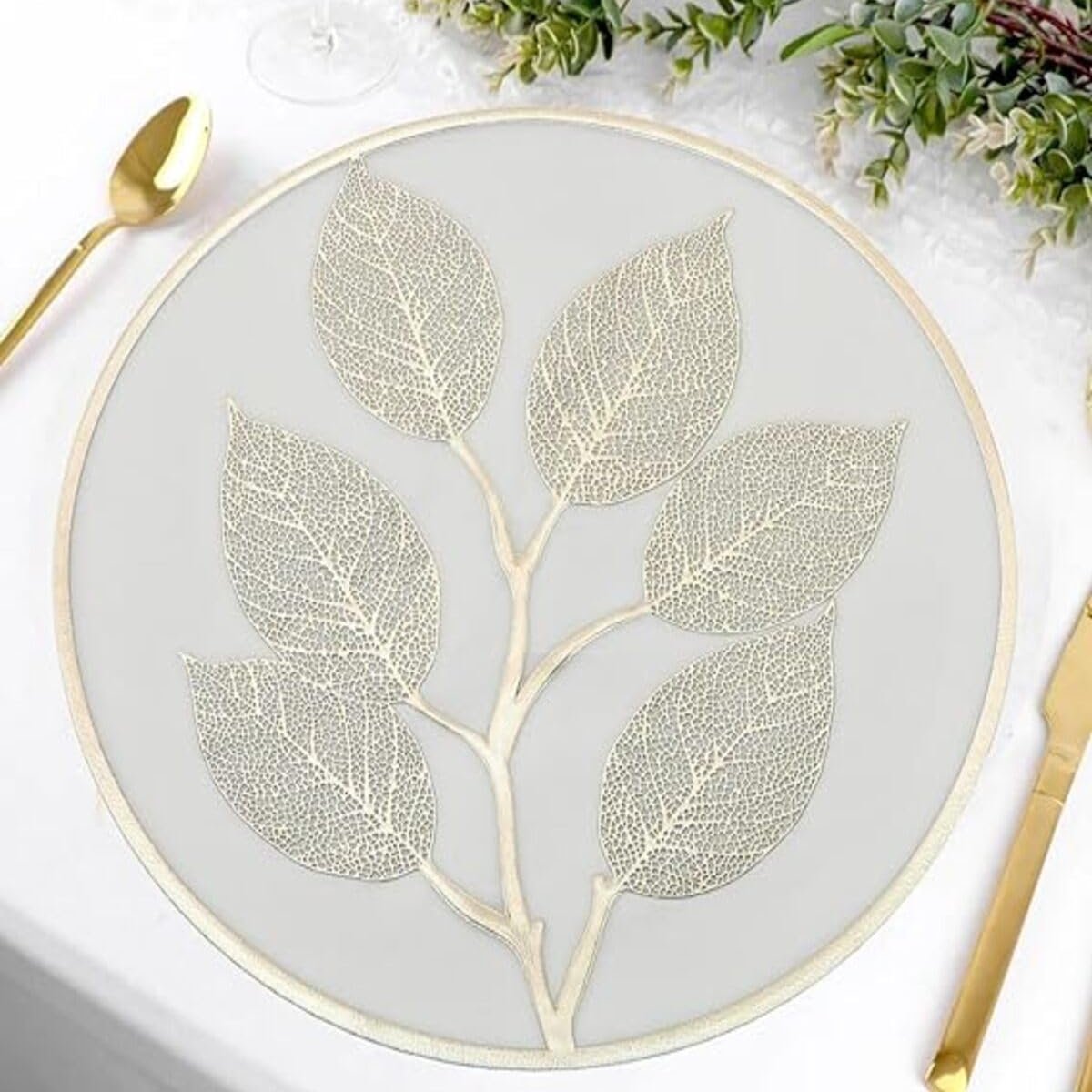 Gold Leaf Circular Table Mat | Placemats