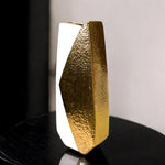 White and Gold Vase with High Quality Ceramic and Golden Texture