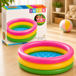 INTEX inflatable 3-ring swimming pool for children, portable kids paddling pool