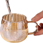 Japanese Pumpkin Glass Mug 350ml Pakistan – High Borosilicate Coffee Cup for Hot & Cold Drinks with Ribbed Pumpkin Design