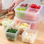 Kitchen Fridge Storage Box – 4-Grid Organizer