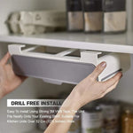 Under-shelf drawer spice rack – kitchen seasoning bottle organizer with sliding design