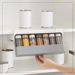 Under-shelf drawer spice rack – kitchen seasoning bottle organizer with sliding design