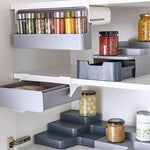 Kitchen under-shelf spice rack with 6 seasoning bottles – space saving organizer in Pakistan