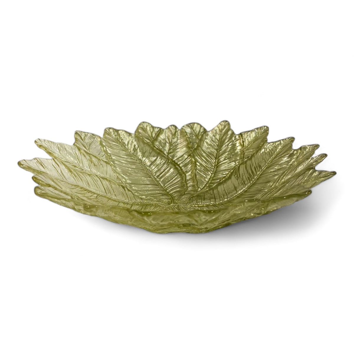 Leaf Shaped Glass Center Piece | Home Decor