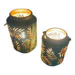 Leaf Silhouette Round Led Lanterns- Green | Home Decor