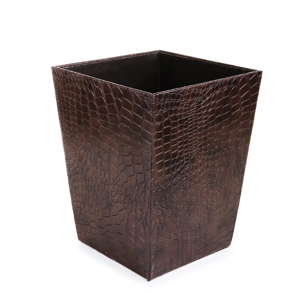 Leatherette Crocodile Pattern Dust Bin & Tissue Box