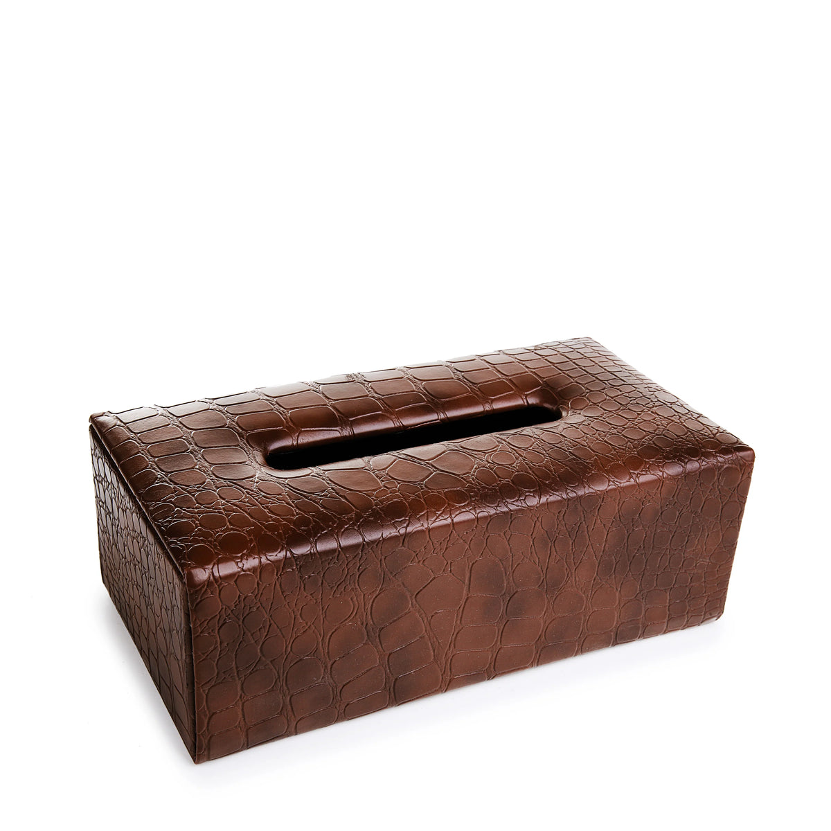 Leatherette Crocodile Pattern Dust Bin & Tissue Box