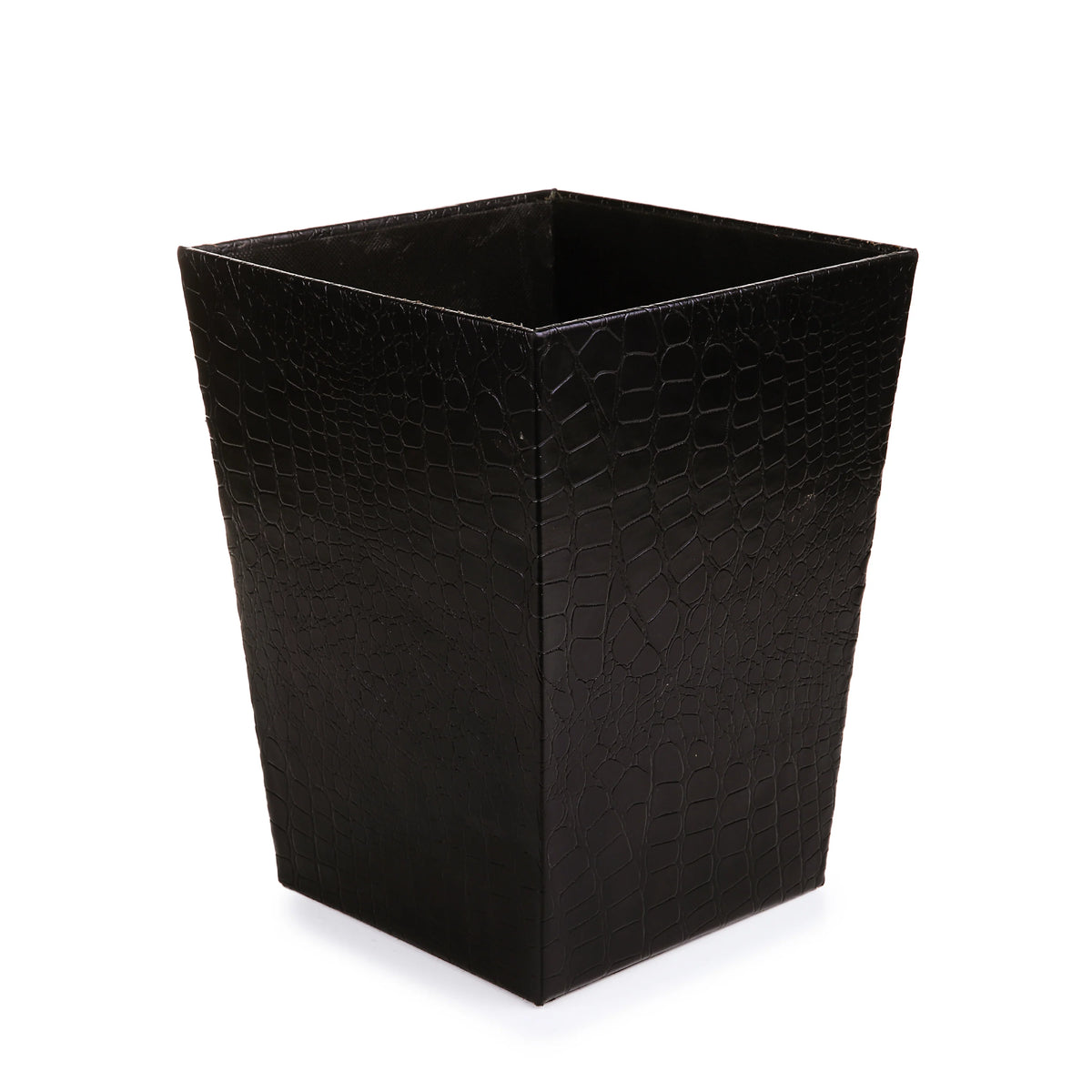 Leatherette Crocodile Pattern Dust Bin & Tissue Box