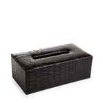 Leatherette Crocodile Pattern Dust Bin & Tissue Box