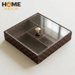 faux leather crocodile pattern dry fruit tray premium serving platter for snacks nuts – Pakistan