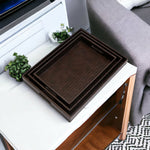 Leatherette Rectangle Tray - Set of 3 - Home Hatch