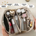 LuxeLeather Cosmetic Bag – Portable PU Makeup & Toiletry Organizer