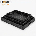 Luxury Brand Leatherette Rectangle Tray 3-Pcs