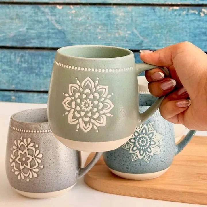 Mandala Design Ceramic Mugs Pakistan – Artistic Spiritual Coffee Cups with Mandala Prints for Tea & Hot Beverages