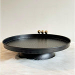 Matt Black Round Metal Plater | Dessert/Cake Dish