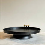 Matt Black Round Metal Plater | Dessert/Cake Dish