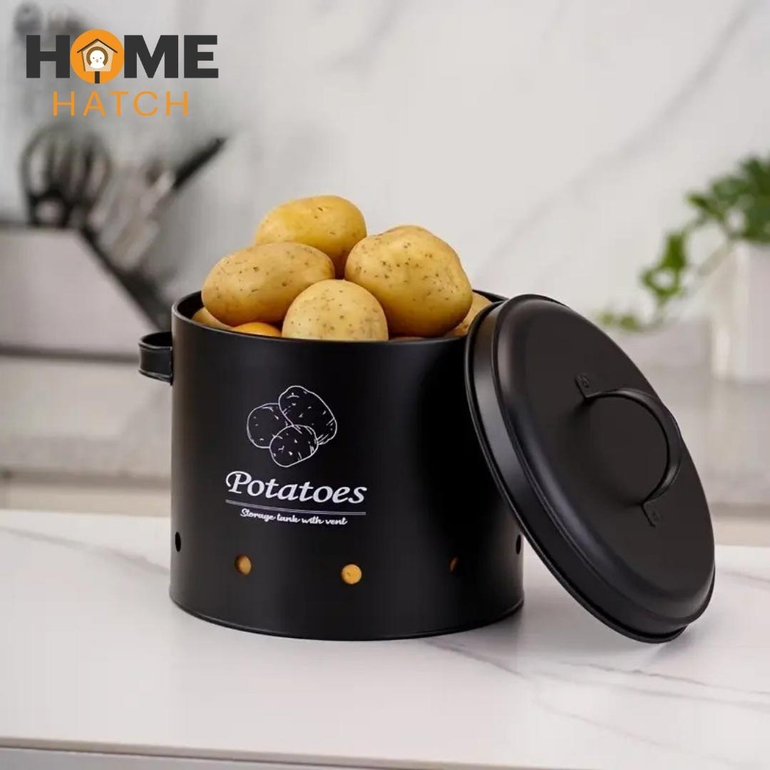 Metal Potato, Onion & Garlic Storage Containers – Set of 3