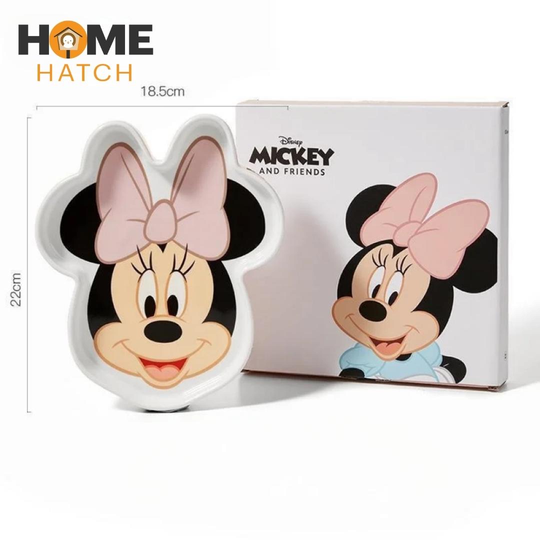 Mickey & Minnie Mouse Ceramic Tray | Microwave Safe | Heat-Resistant Multipurpose Plate