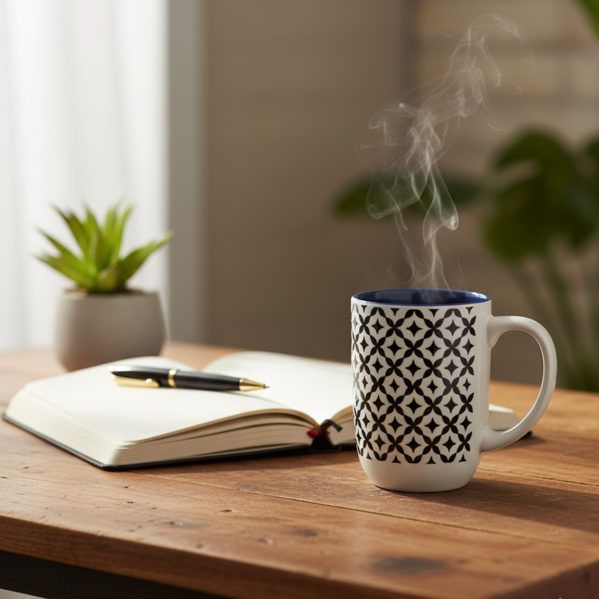 Modern Mosaic Coffee Mug 520 ml – colourful ceramic cup – Home Hatch Pakistan