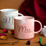 Mr & Mrs Couple Mugs | Marble Pattern Couple Mugs - Home Hatch