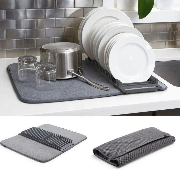 Water absorbent kitchen drain pad – fast dry mat for dishes and glasses