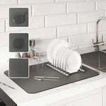 Water absorbent kitchen drain pad – fast dry mat for dishes and glasses