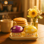 Mushroom Salt And Pepper Shaker Set – Cute Ceramic Shakers for Dining Table